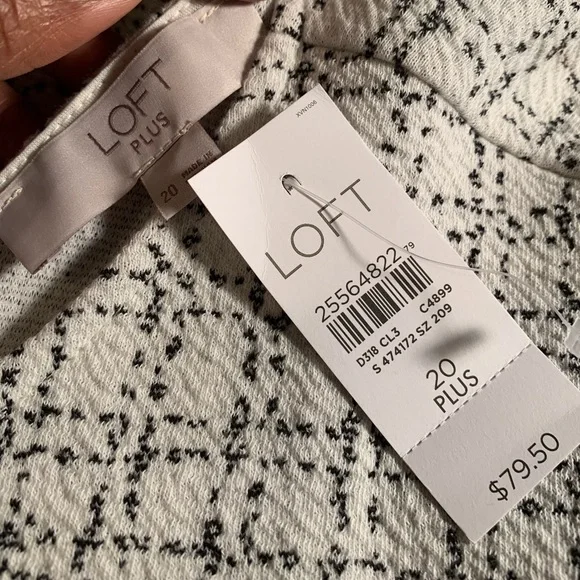 LOFT White and Gray Women's Dress - Picture 3 of 3